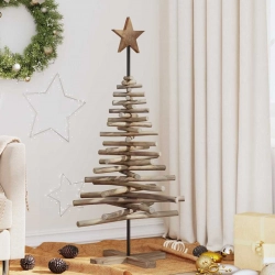 Ziemassvētku Eglīte Ar Statīvu Brūna 120 Cm Masīvs Tīkkoks Vidaxl