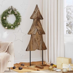 Ziemassvētku Eglīte Ar Statīvu Brūna 150 Cm Masīvs Tīkkoks Vidaxl