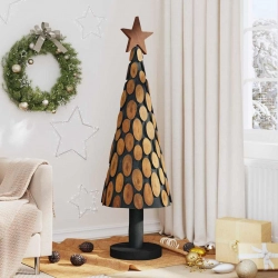 Ziemassvētku Eglīte Ar Statīvu Brūna 150 Cm Masīvs Tīkkoks Vidaxl