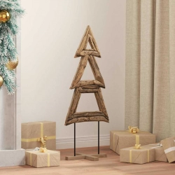 Ziemassvētku Eglīte Ar Statīvu Brūna 90 Cm Masīvs Tīkkoks Vidaxl