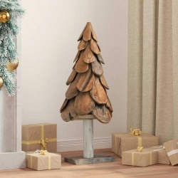 Ziemassvētku Eglīte Ar Statīvu Brūna 90 Cm Masīvs Tīkkoks Vidaxl