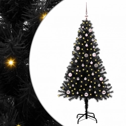 Ziemassvētku Eglīte Su 150 Led Ar Statīvu Melna 150 Cm Pvc Vidaxl