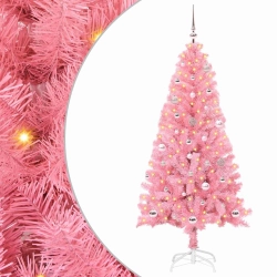 Ziemassvētku Eglīte Su 150 Led Ar Statīvu Rozā 150 Cm Pvc Vidaxl