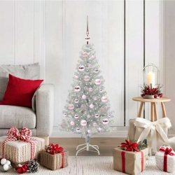 Ziemassvētku Eglīte Su 150 Led Ar Statīvu Sudraba 120 Cm Pet Vidaxl