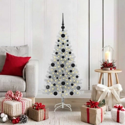 Ziemassvētku Eglīte Su 150 Led Ar Statīvu Sudraba 120 Cm Pet Vidaxl