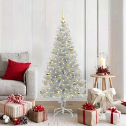 Ziemassvētku Eglīte Su 150 Led Ar Statīvu Sudraba 150 Cm Pet Vidaxl