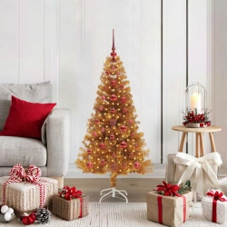 Ziemassvētku Eglīte Su 150 Led Ar Statīvu Zelts 120 Cm Pet Vidaxl
