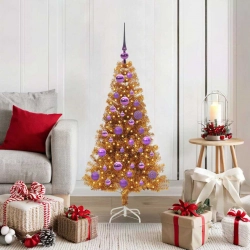 Ziemassvētku Eglīte Su 150 Led Ar Statīvu Zelts 120 Cm Pet Vidaxl