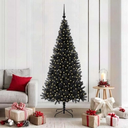 Ziemassvētku Eglīte Su 300 Led Ar Statīvu Melna 180 Cm Pvc Vidaxl