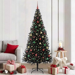 Ziemassvētku Eglīte Su 300 Led Ar Statīvu Melna 210 Cm Pvc Vidaxl