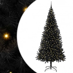 Ziemassvētku Eglīte Su 300 Led Ar Statīvu Melna 240 Cm Pvc Vidaxl