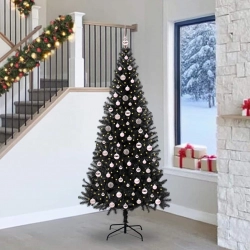 Ziemassvētku Eglīte Su 300 Led Ar Statīvu Melna 240 Cm Pvc Vidaxl
