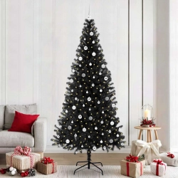 Ziemassvētku Eglīte Su 300 Led Ar Statīvu Melna 240 Cm Pvc Vidaxl