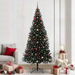 Ziemassvētku Eglīte Su 300 Led Ar Statīvu Melna 240 Cm Pvc Vidaxl