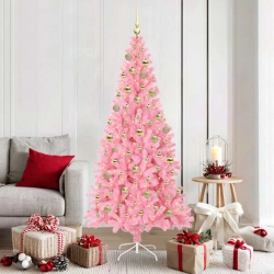 Ziemassvētku Eglīte Su 300 Led Ar Statīvu Rozā 180 Cm Pvc Vidaxl