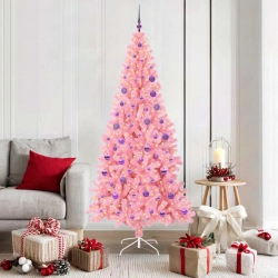 Ziemassvētku Eglīte Su 300 Led Ar Statīvu Rozā 180 Cm Pvc Vidaxl