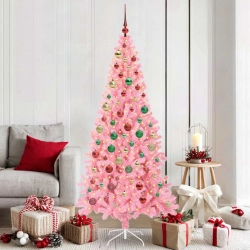 Ziemassvētku Eglīte Su 300 Led Ar Statīvu Rozā 180 Cm Pvc Vidaxl