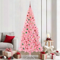 Ziemassvētku Eglīte Su 300 Led Ar Statīvu Rozā 210 Cm Pvc Vidaxl