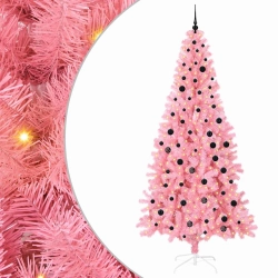 Ziemassvētku Eglīte Su 300 Led Ar Statīvu Rozā 240 Cm Pvc Vidaxl