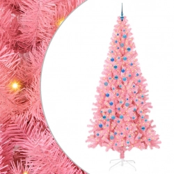 Ziemassvētku Eglīte Su 300 Led Ar Statīvu Rozā 240 Cm Pvc Vidaxl