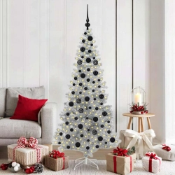 Ziemassvētku Eglīte Su 300 Led Ar Statīvu Sudraba 180 Cm Pet Vidaxl
