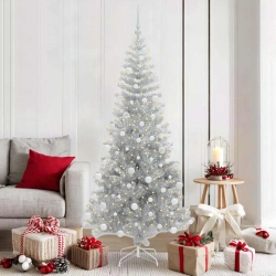 Ziemassvētku Eglīte Su 300 Led Ar Statīvu Sudraba 180 Cm Pet Vidaxl