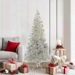 Ziemassvētku Eglīte Su 300 Led Ar Statīvu Sudraba 180 Cm Pet Vidaxl