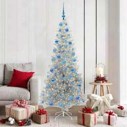 Ziemassvētku Eglīte Su 300 Led Ar Statīvu Sudraba 180 Cm Pet Vidaxl