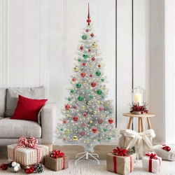 Ziemassvētku Eglīte Su 300 Led Ar Statīvu Sudraba 180 Cm Pet Vidaxl