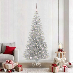 Ziemassvētku Eglīte Su 300 Led Ar Statīvu Sudraba 210 Cm Pet Vidaxl