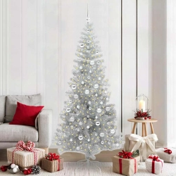 Ziemassvētku Eglīte Su 300 Led Ar Statīvu Sudraba 210 Cm Pet Vidaxl