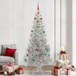 Ziemassvētku Eglīte Su 300 Led Ar Statīvu Sudraba 240 Cm Pet Vidaxl