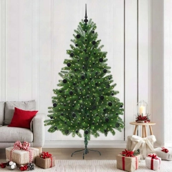 Ziemassvētku Eglīte Su 300 Led Ar Statīvu Zaļa 210 Cm Pe Vidaxl