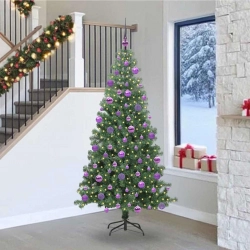 Ziemassvētku Eglīte Su 300 Led Ar Statīvu Zaļa 240 Cm Pvc Vidaxl