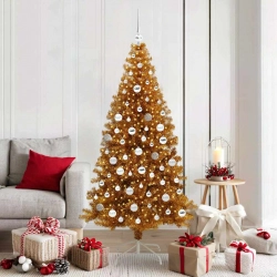 Ziemassvētku Eglīte Su 300 Led Ar Statīvu Zelts 180 Cm Pet Vidaxl