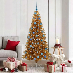 Ziemassvētku Eglīte Su 300 Led Ar Statīvu Zelts 180 Cm Pet Vidaxl