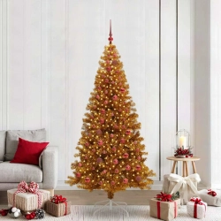 Ziemassvētku Eglīte Su 300 Led Ar Statīvu Zelts 210 Cm Pet Vidaxl