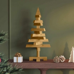 Ziemassvētku Koki Ar Statīvu Brūna 60 Cm Priedes Masīvkoks Vidaxl