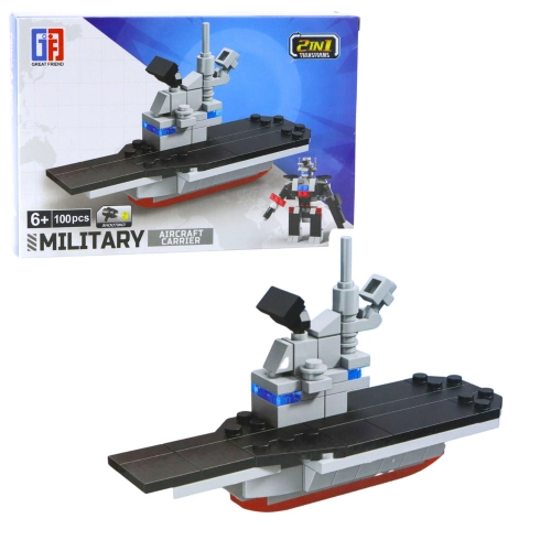 2-in-1 Construction Bricks Military Vehicles Transport Robot