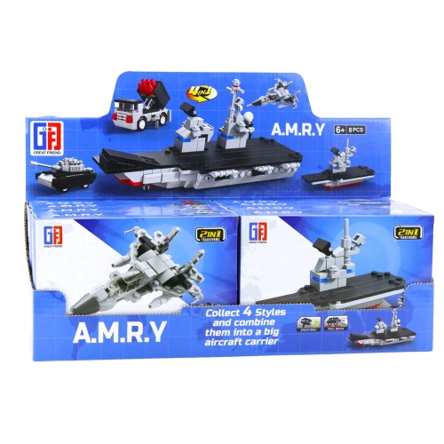 2-in-1 Construction Bricks Military Vehicles Transport Robot