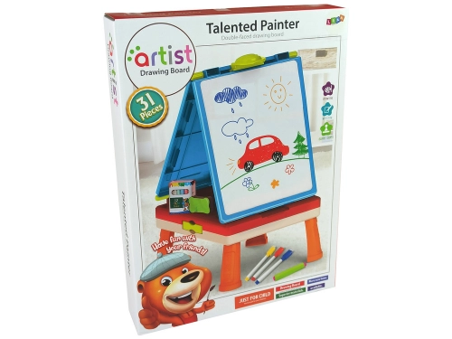 3-in-1 Magnetic-chalk board, blue table for games