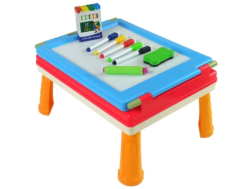 3-in-1 Magnetic-chalk board, blue table for games