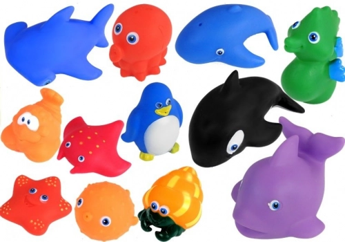 Aquatic Animals Set for Bathing + Strainer