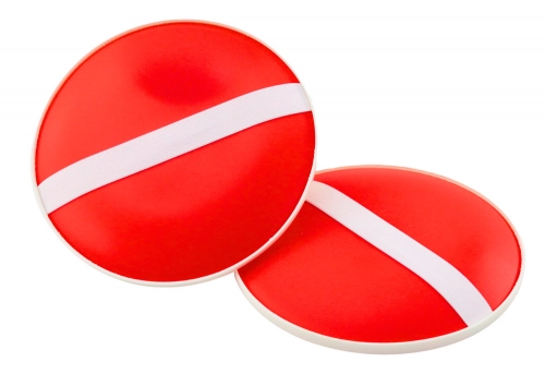 Arcade Game Round Paddles Ball With Suction Cups Red