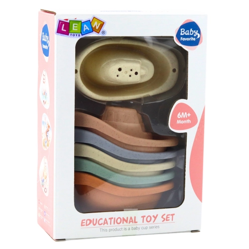 Bath Toy Boat Set For Toddlers Pastel 6pcs