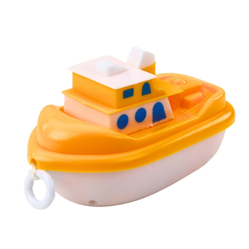 Bath Toy Pull-On Boat White Yellow Mix
