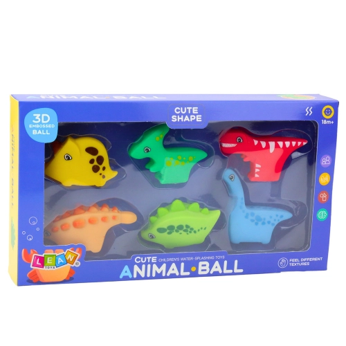 Bath Toys Set Rubber Dinosaurs Colorful 6pcs