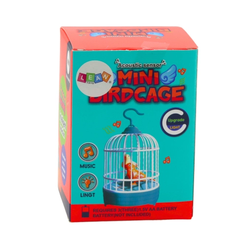 Battery Operated Bird Cage Lights Sounds Orange