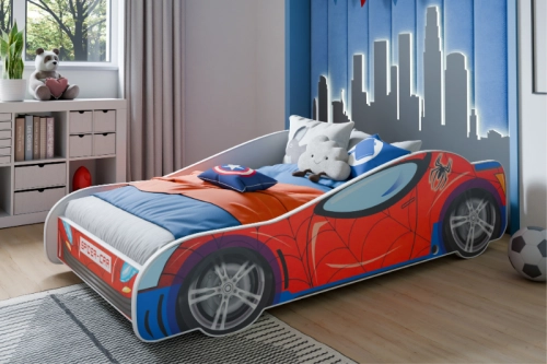 Bērnu gulta Batcar 140x70 ar matraci Spider