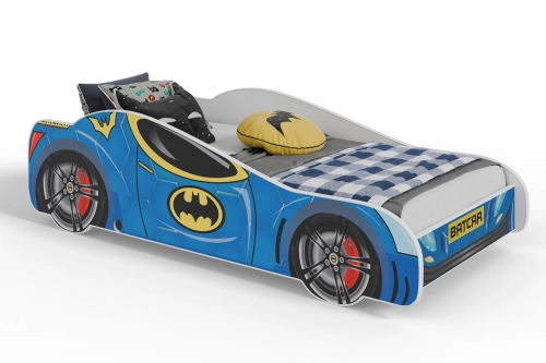 Bērnu gulta Batcar 160x80 ar matraci Blue